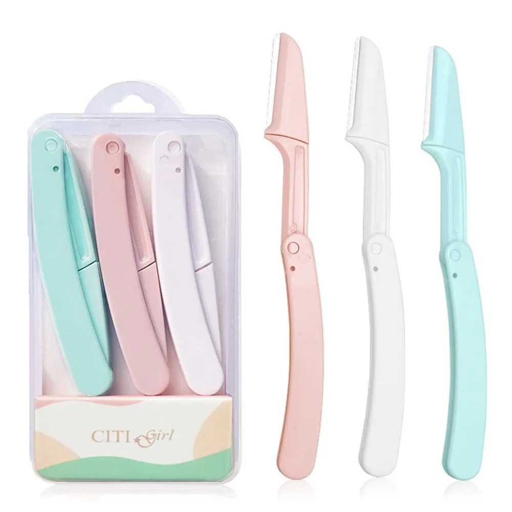 3pcs Colorful Eyebrow Trimmer Face Hair Razors Women Eyebrow Shaver Hair Removal Makeup Tools